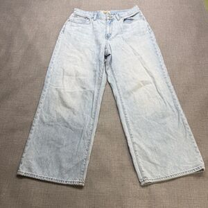 Madewell Curvy Super Wide Leg Jeans Women's 29P Petite Blue Denim